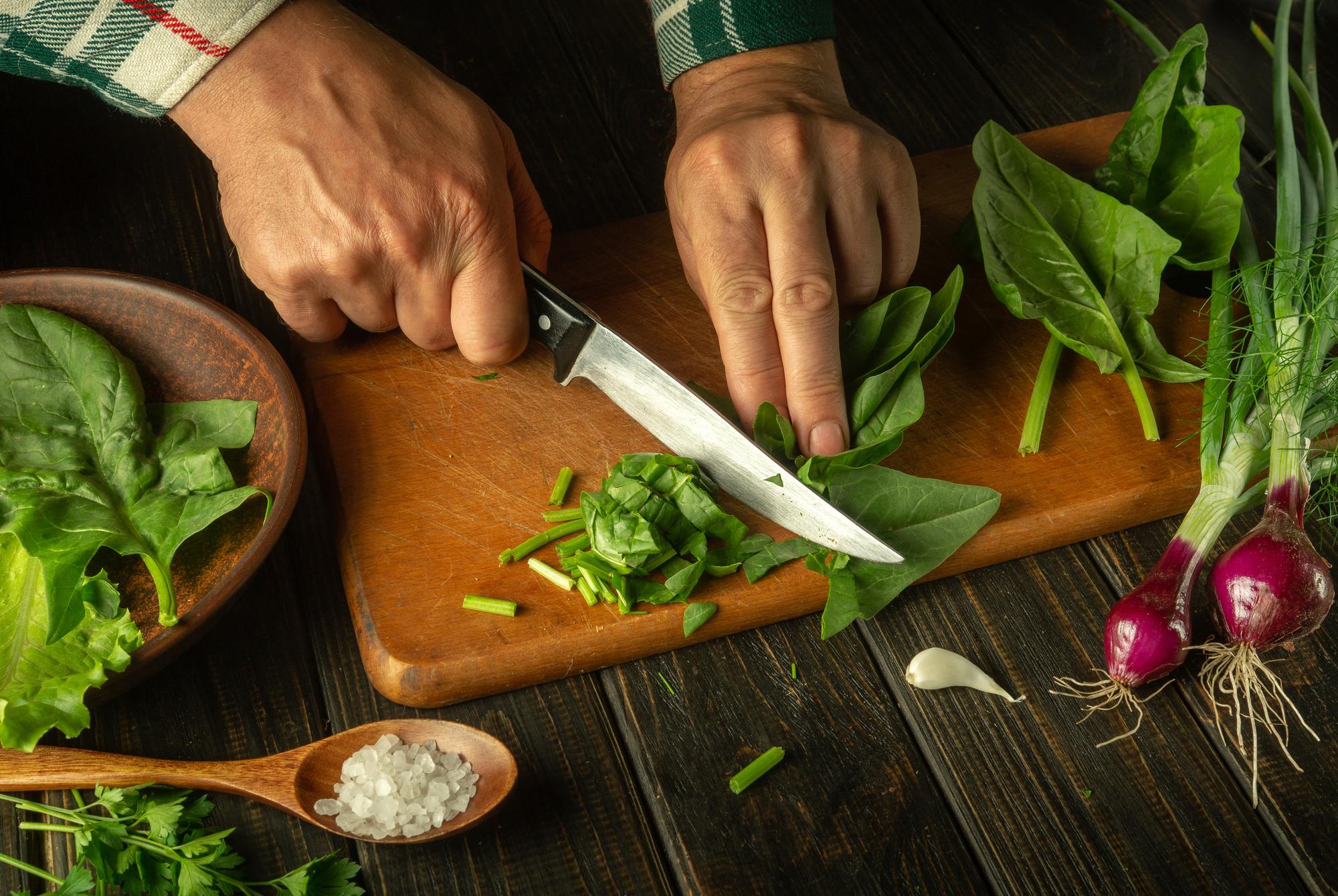 Dettaglio preparazione su tagliere